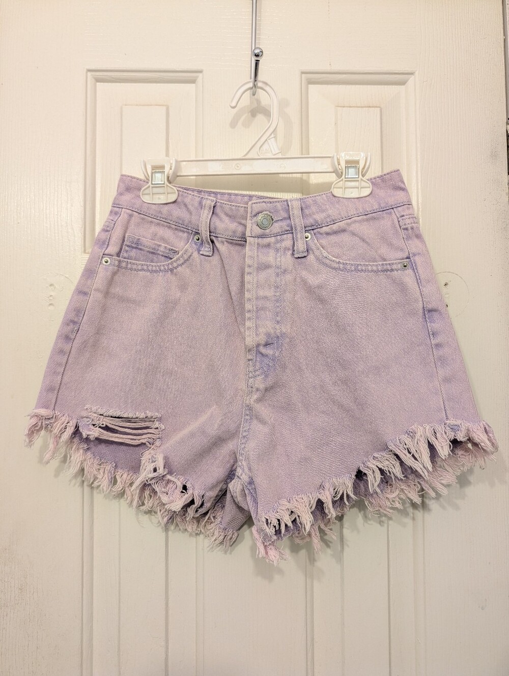 Pastel Lavender Wild Fable Button Front Denim Dyed Cutoff Shorts Women's Girl's